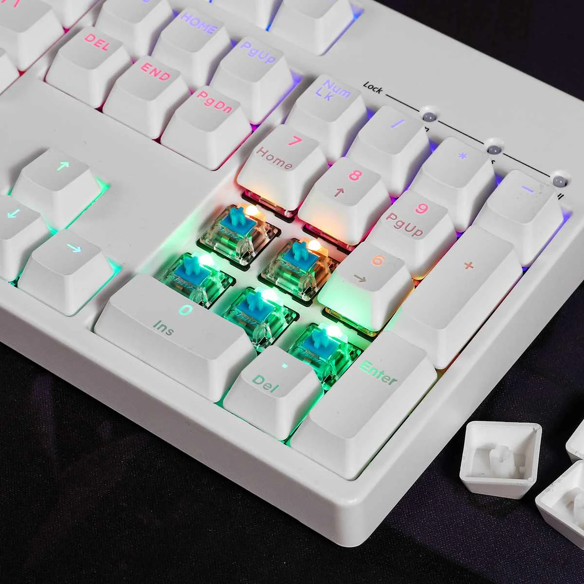 Белый 104 ключ NKRO USB Проводная RGB подсветка переключатель Gateron PBT двойная съемка клавиатуры Механическая игровая клавиатура