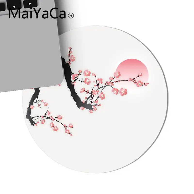 Игровой коврик для мыши MaiYaCa с цветами сливы и маленькой птичкой 22x22 см|Коврики