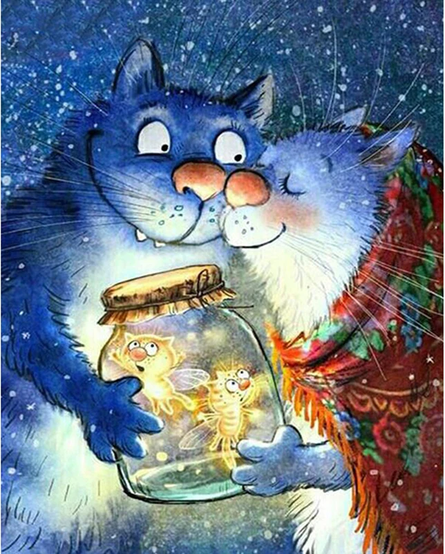 

JMINE Div 5D Мышь Любители поцелуй бутылочка для кошек полная Алмазная Краски ing наборы вышивки крестиком, с рисунком из мультфильмов, 3D Краски алмазы