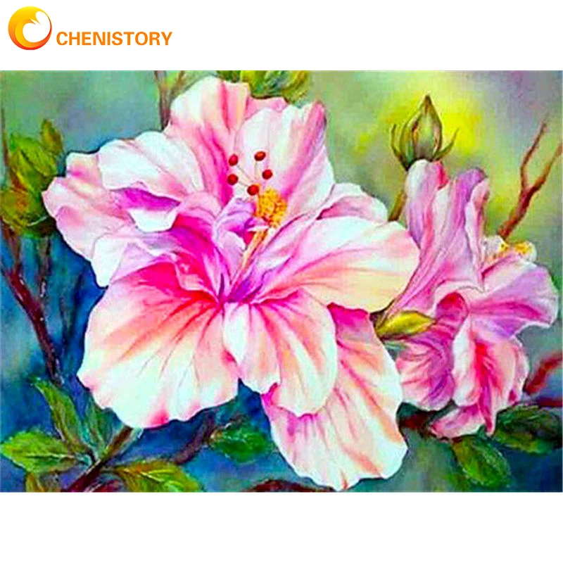 

CHENISTORY Frame DIY Painting By Numbers Flower Gift For Children Acrylic Picture Wall Art Decoration Coloring By Numbers Kit