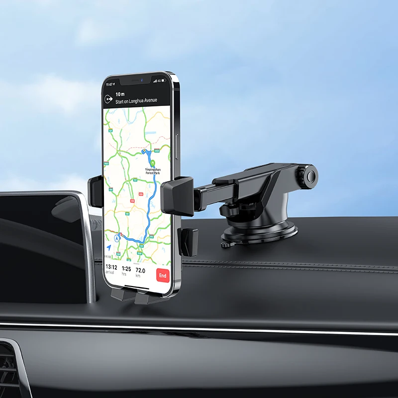 hoco car phone holder sucker mount stands for iphone 12 11 pro max center console windshield stand in car gps adjustable holder free global shipping