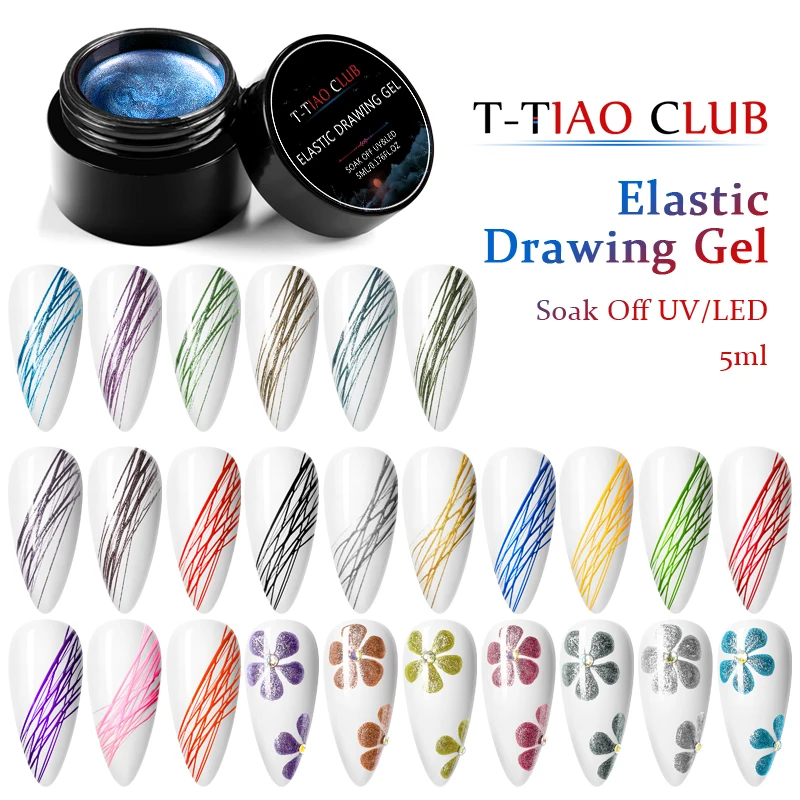 T-TIAO CLUB Wire Drawing Spider Nail Gel Polish Lacquer Creative Point To Line Painting UV Varnish Art Nails | Красота и здоровье