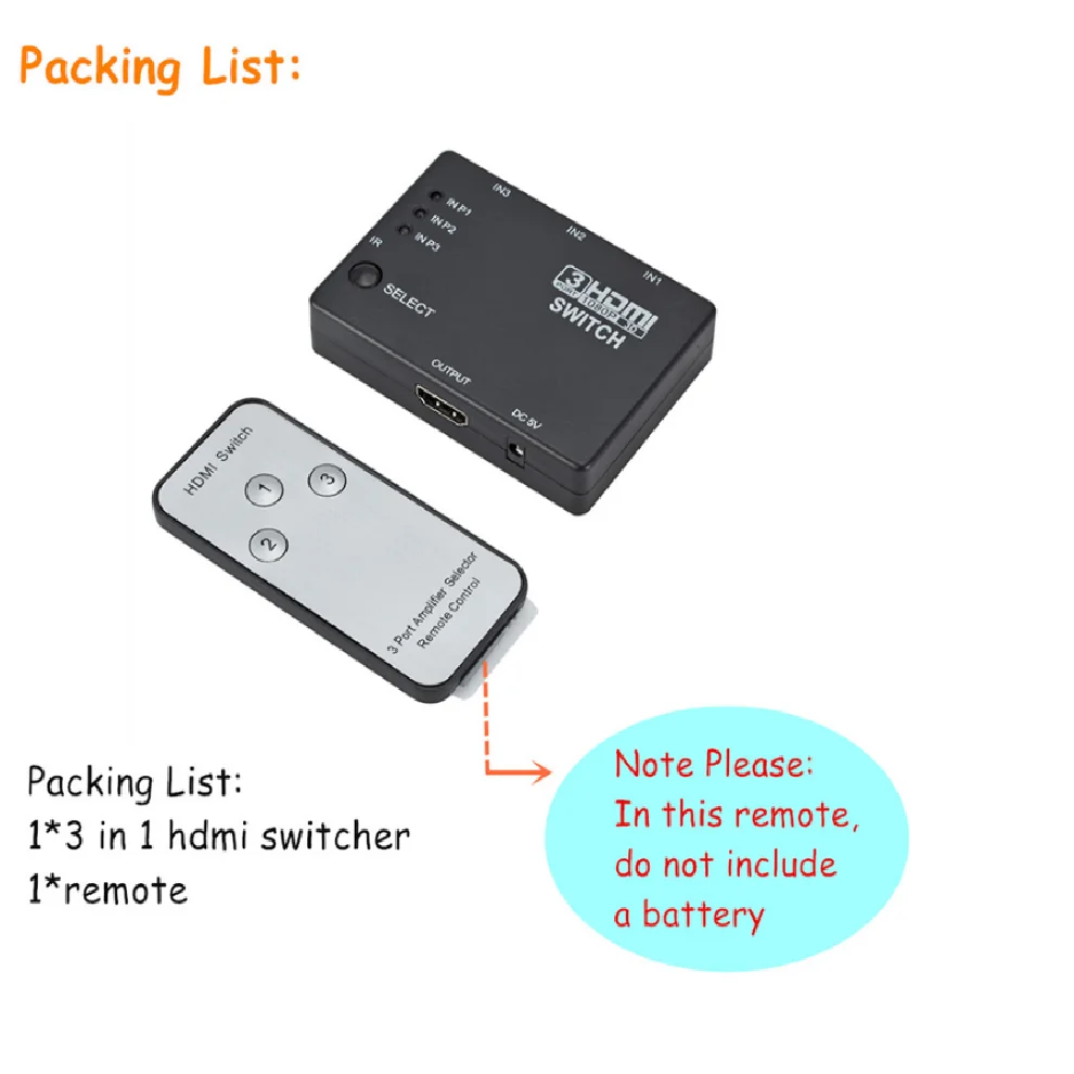 LccKaa 3 в 1 выход HDMI разветвитель преключатель Порты и разъёмы концентратор Box