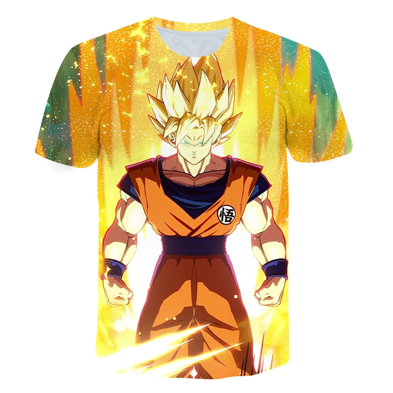 

Dragon Ball Animation Fashion T-shirt Boys and Girls Summer T-shirt Ultra-clear 3D printed short-sleeved toddler clothing