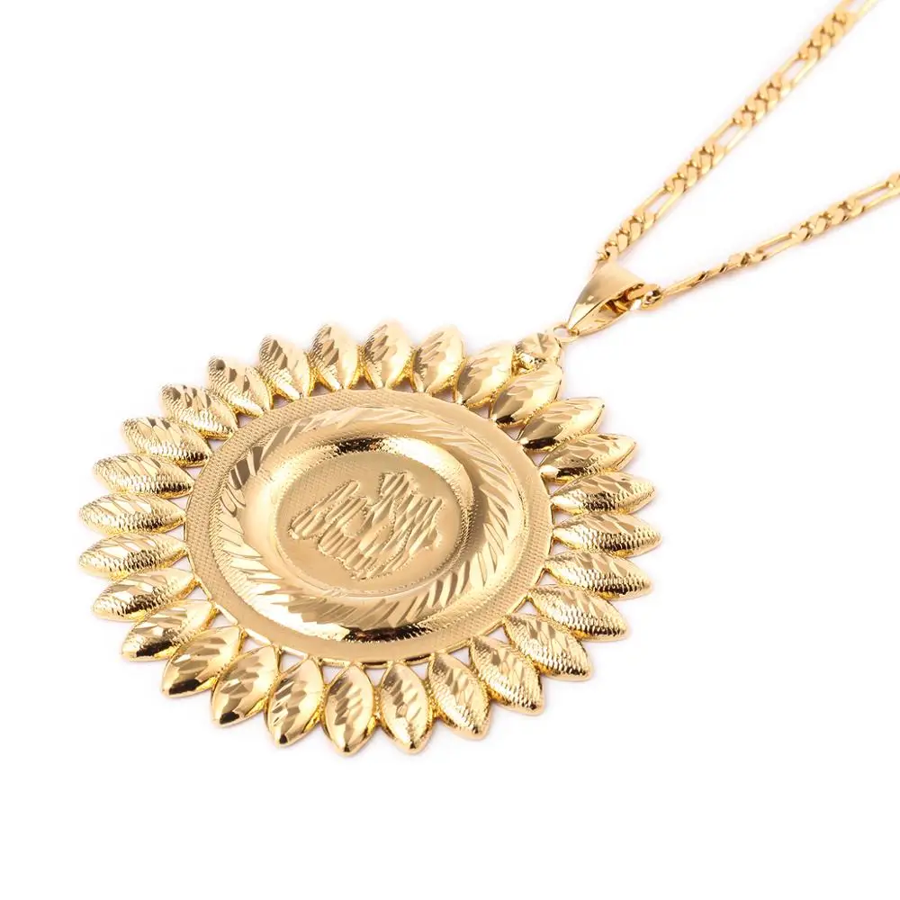 Allah цветок подвеска золотого цвета Мохаммед мусульманские украшения арабский