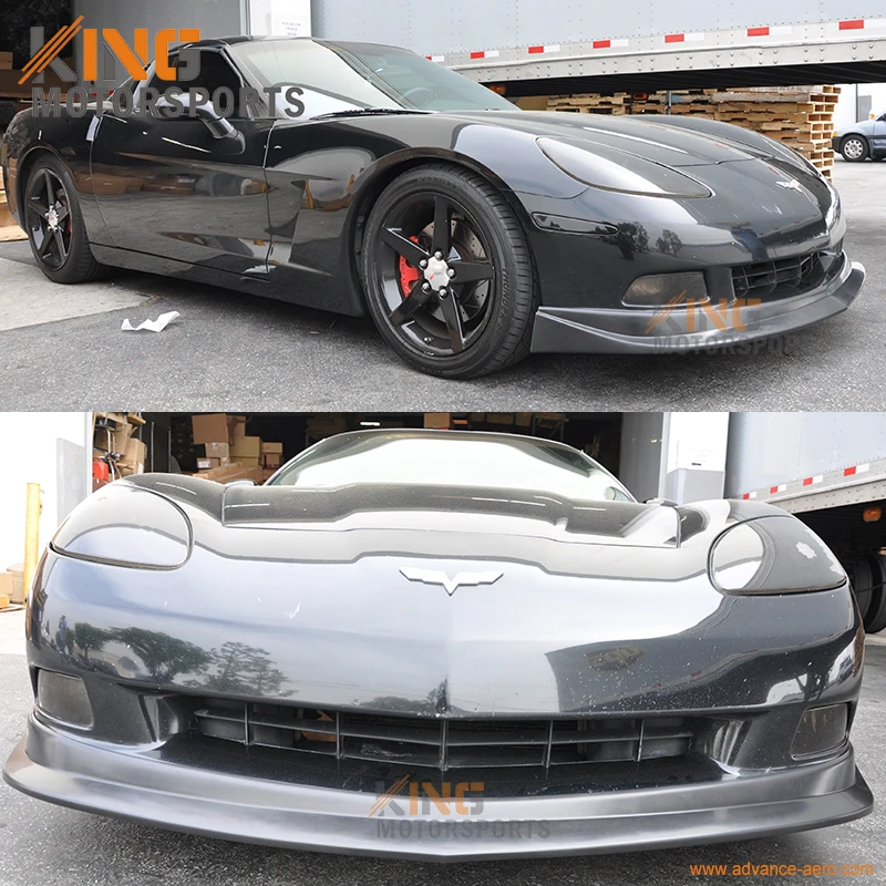 Подходит для 2005 2006 2007 2008 2009 2010 2011 2012 2013 CHEVY CORVETTE C6 V стиль передний бампер спойлер