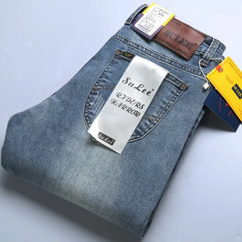 

Men's New Fashion Straight Slim Jeans High Quality Stretch Business Casual Classic Blue Black Trousers 9 Colors 28-40 Brand Men