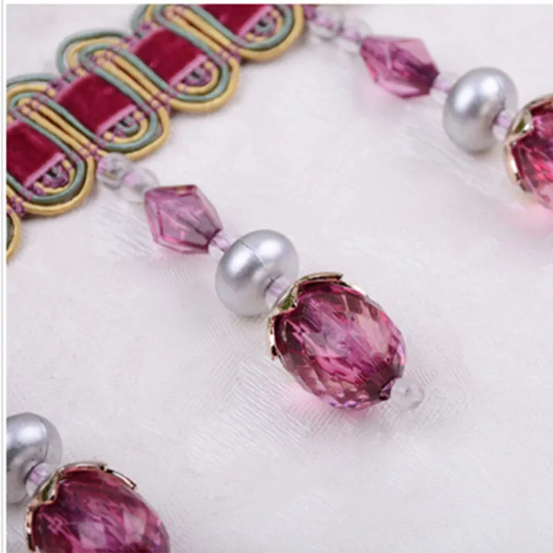 QGVLish 12M Crystal Beads DIY Sewing Sofa Curtain Stage Decorative Lace Trims Ribbon Tassel Fringe Accessories | Дом и сад