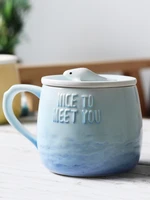 ceramic mug with spoon creative packaging box universal reusable cup couple gift taza desayuno grande fashion mup bd50ms