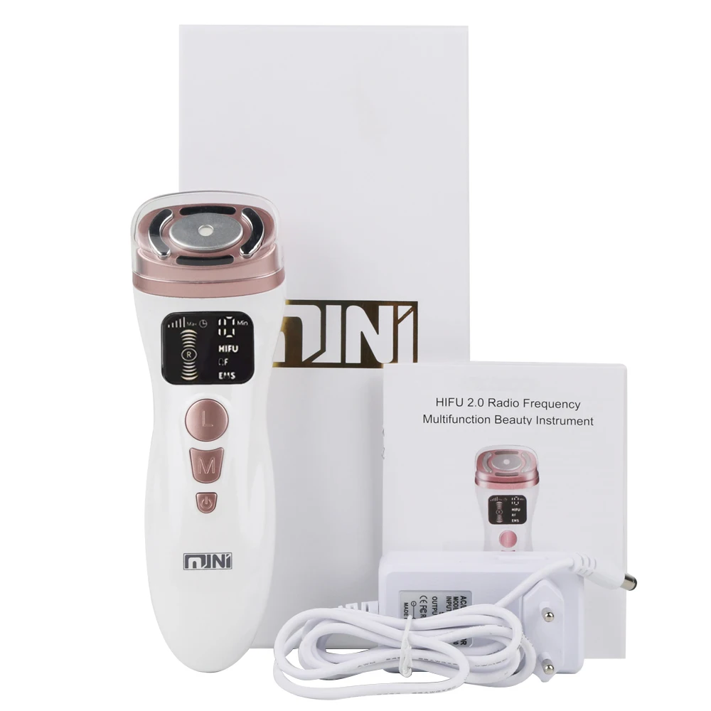 Mini HIFU Machine Ultrasound Machine RF Radio Frequency Face Lifting EMS Microcurrent Spa Beauty Anti Wrinkle Skin Care Massager