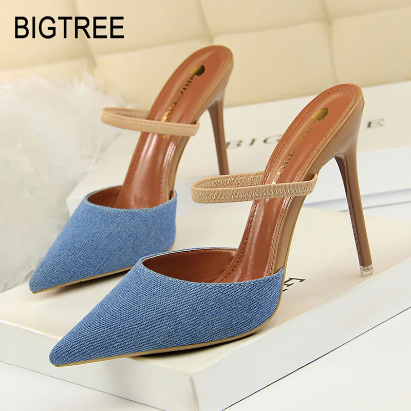 Туфли лодочки Bigtree женские высокий каблук шпилька Весенняя пикантная обувь для