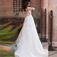 elegant wedding dresses mermaid o neck tank sleeveless tulle floor length appliques beaded bridal gowns vestido de casamento