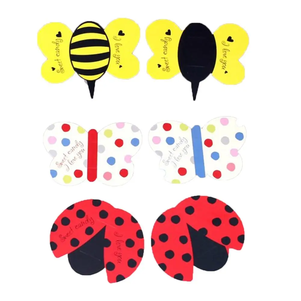 50 шт./лот леденцов украшения в подарок с милым рисунком пчелы божья коровка