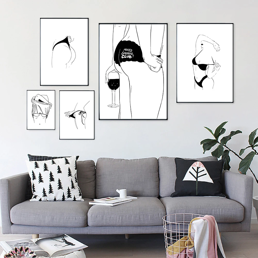 Обнаженная фотография для девочек Картина на холсте спальни настенное искусство