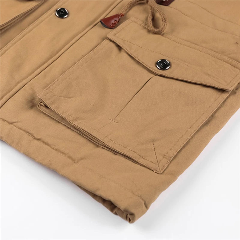 Winter Parkas Mens Casual Thick Warm Bomber Jacket Outwear Fleece Hooded Multi-pocket Tactical Military Jackets Overcoat | Мужская