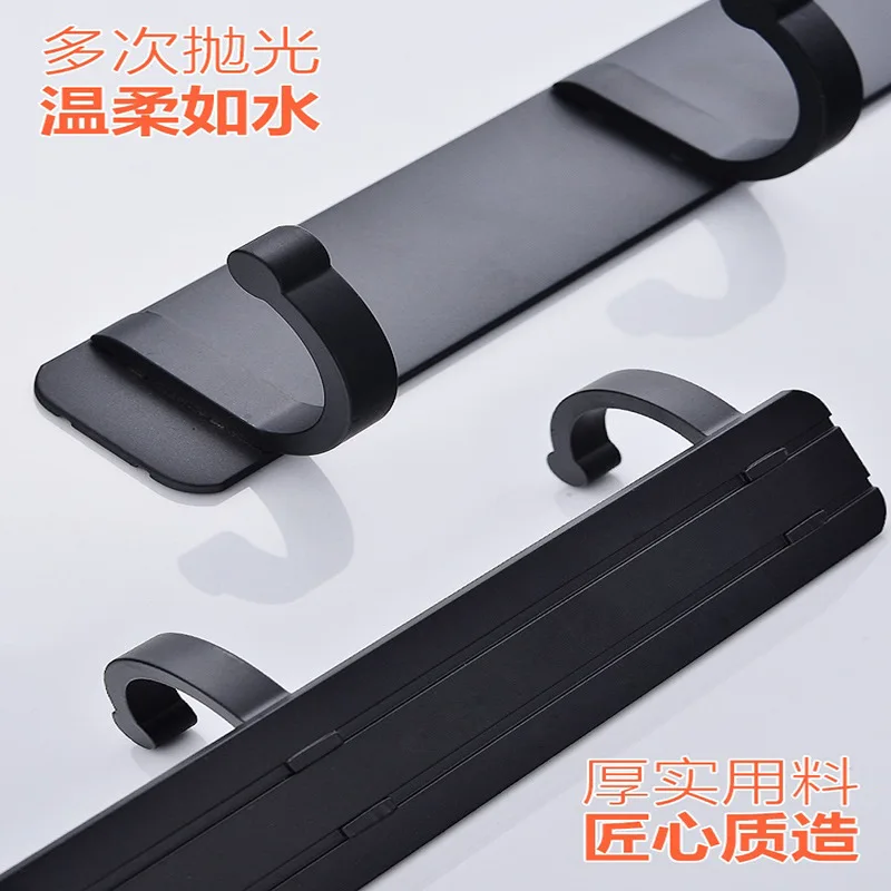 bathroom hardware set 3 space aluminum bathroom hanger black hook wall mount aluminum coat hook bathroom robe hooks hat rack free global shipping