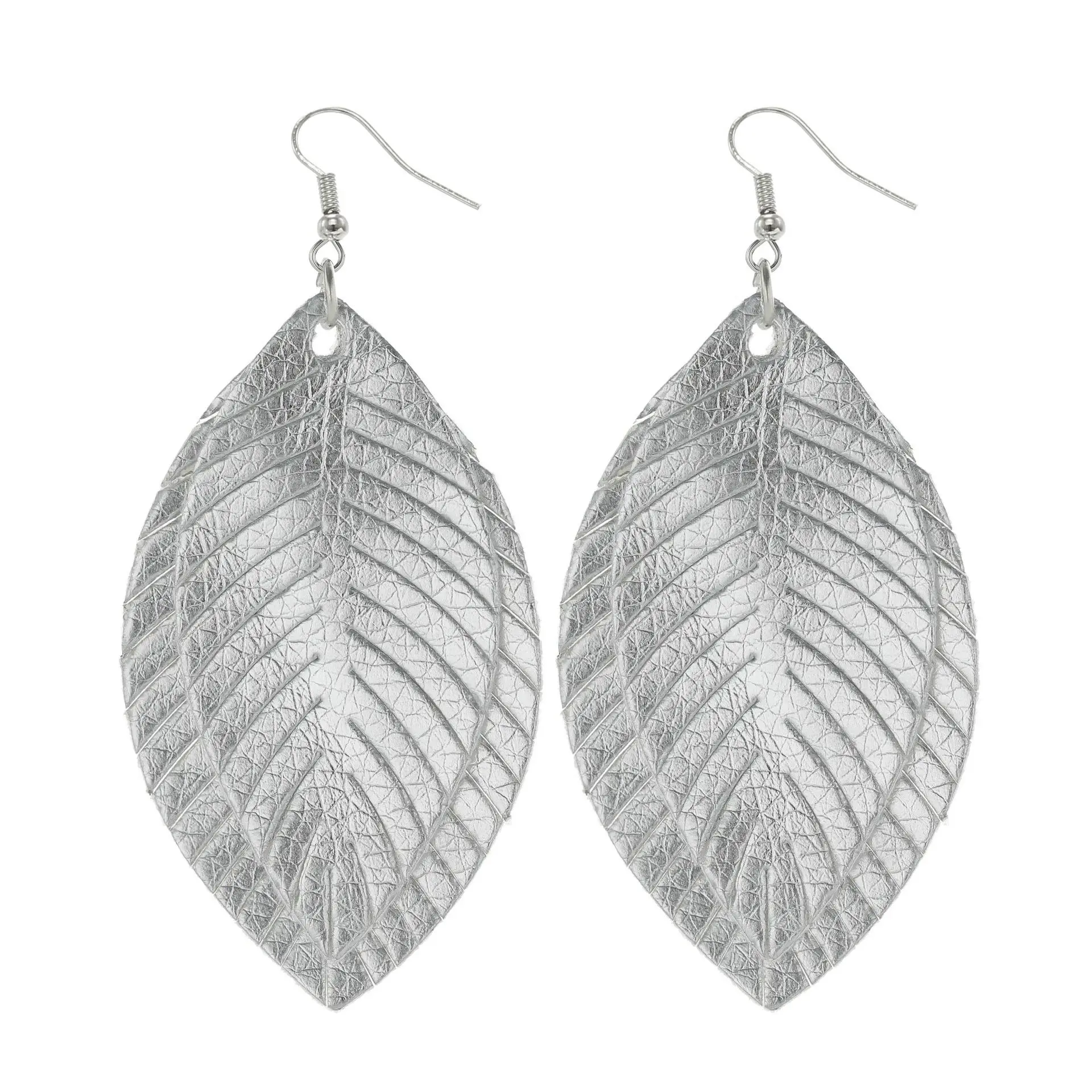 

Double Leaf Earrings Tassel Leather Earrings Feather Shaped Leather Earrings Popular Women's Earrings
