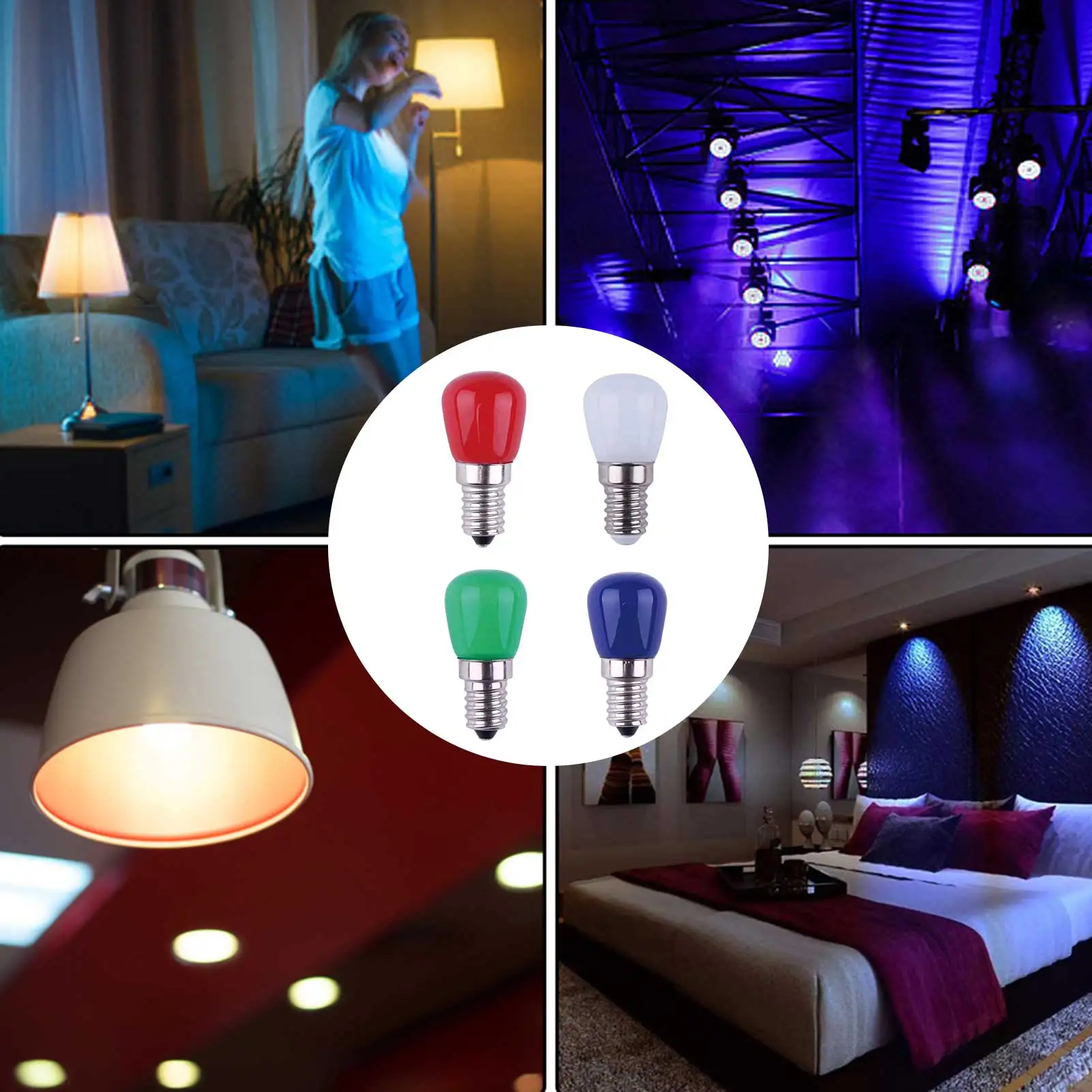 

2021 New AC220-240V 270LM 3W E14 LED Bulb Colorful Mini Fridge Decorative Light for Household