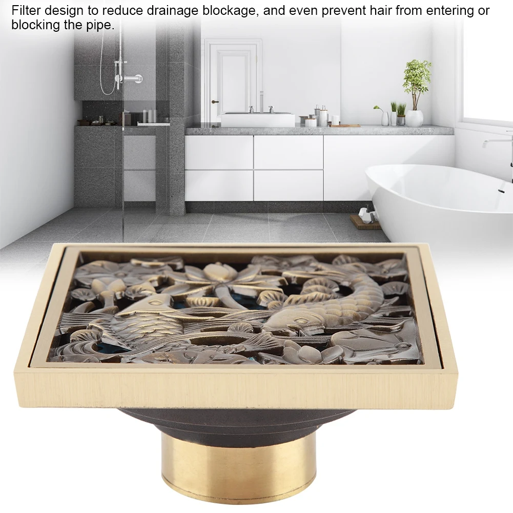 Античный латунный 10 см душевой трап ванная комната отходы сливной фильтр крышка