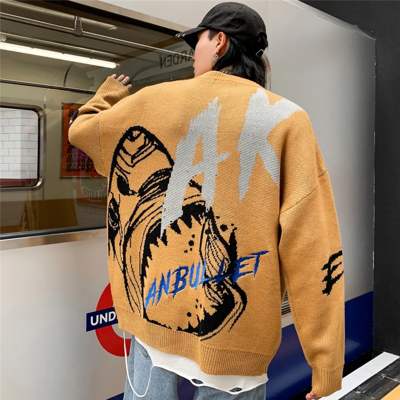 Мужские черные пуловеры оверсайз|Джемперы| |