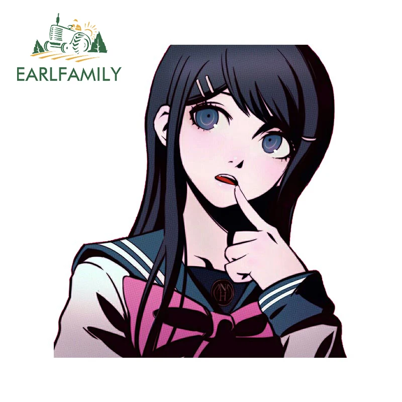 

EARLFAMILY 13cm x 12.2cm for Anime Girl Car Stickers Occlusion Scratch Creative Decals Waterproof Trunk Helmet Decor Car Label