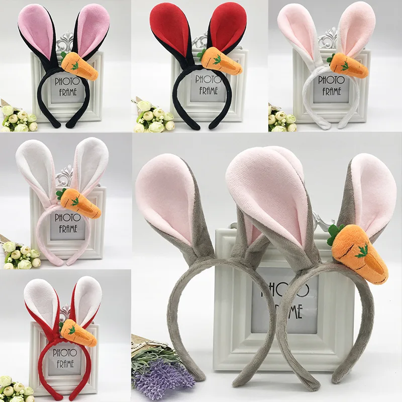 Plush Rabbit Ears Headband for Kids Girls Adult, Fluffy Easter Bunny Ears Headband Halloween Cosplay Hairbands Party Costume