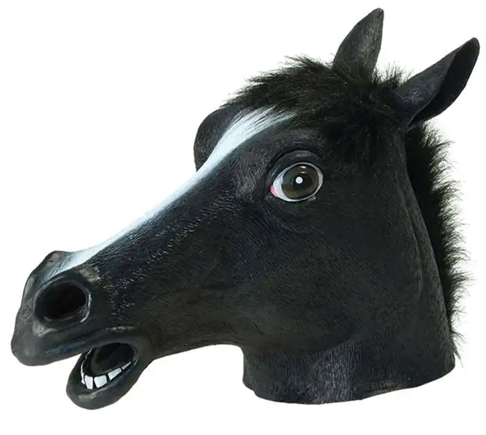Horse Жуткая лошадь, Лев, осьминог, бегемот, резиновая маска животного, латекс, вечерние, панда, животное, маска для детей, вечерние, на Хэллоуин, маскарад, забавная маска - Цвет: Horse