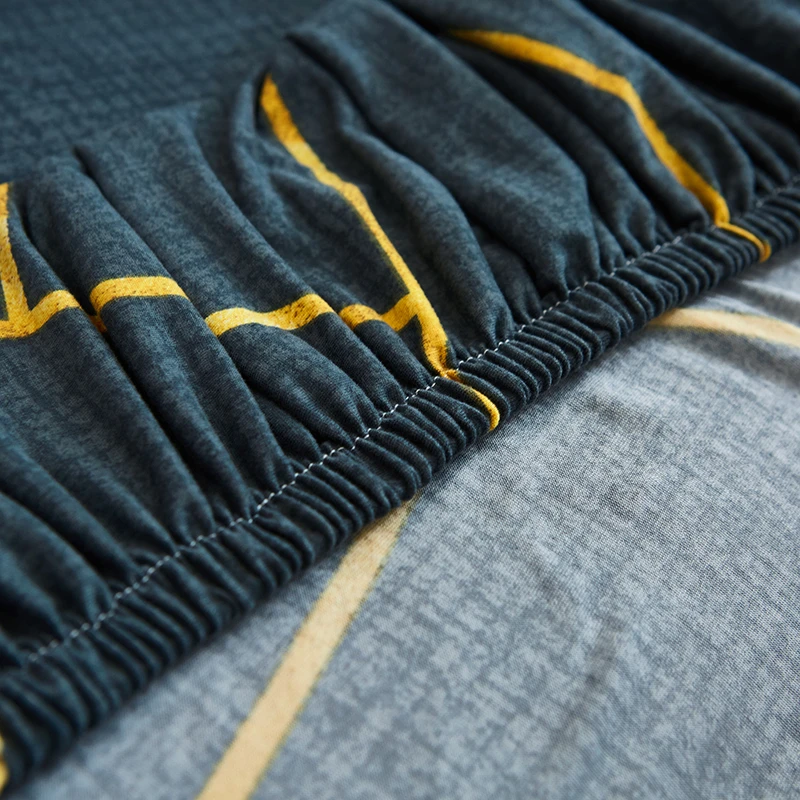 Упругий эластичный чехол для дивана с принтом углового секционного