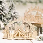 Новогодние подарки 2022, натуральный Рождественский Снеговик, лось, деревянное ремесло, Рождественское украшение, Рождественская елка, украшение для дома, деревянная подвеска