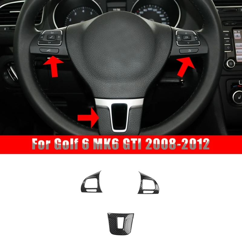 

3 шт., накладки на руль для Golf 6 MK6 2008-2012