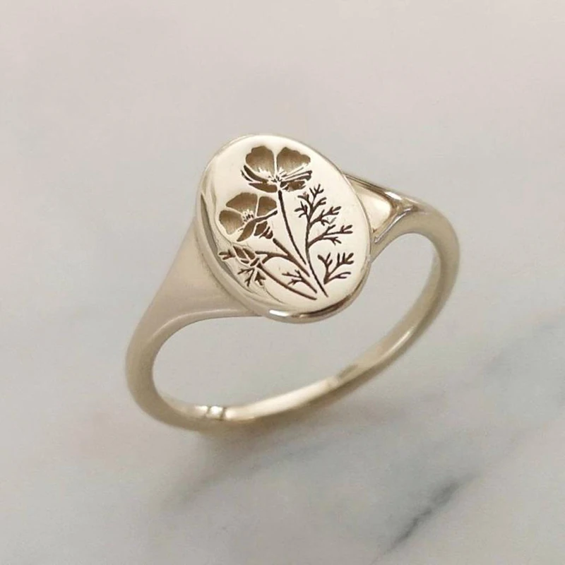 

2021 Vintage Creative Carved Hollow Flower Rings for Women Accessories Jewelry Girl Gift Fashion Metal Women Rings