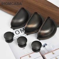 ihomcasa retro metal kitchen drawer cabinet door handle furniture knobs handware cupboard shell pull handles gold