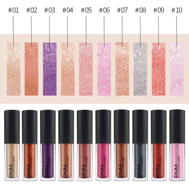 10 цветов блеск жидкие тени для век макияж мерцающий Сияющие ФЕСТИВАЛЬ Макияж