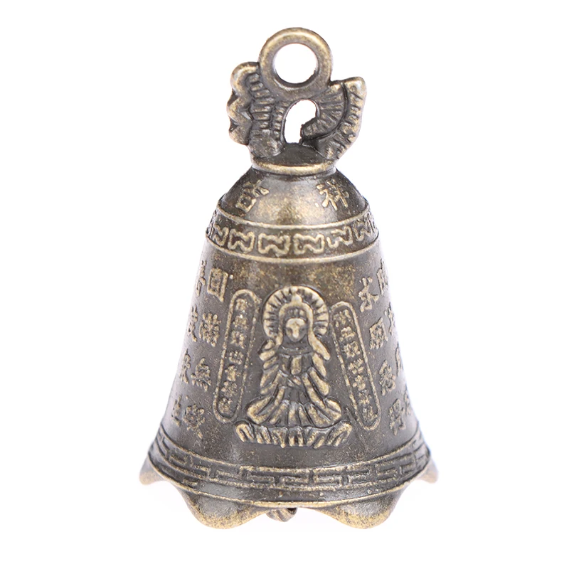 

Antique Bell Chinese Mini Sculpture Pray Guanyin Buddha Bell DIY Wind Chimes Hanging Accessories Car Home Decoration 1/2Pcs