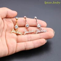 spices stainless steel customized belly button ring body jewelry piercing crystal navel umbilical nail earrings body jewelry