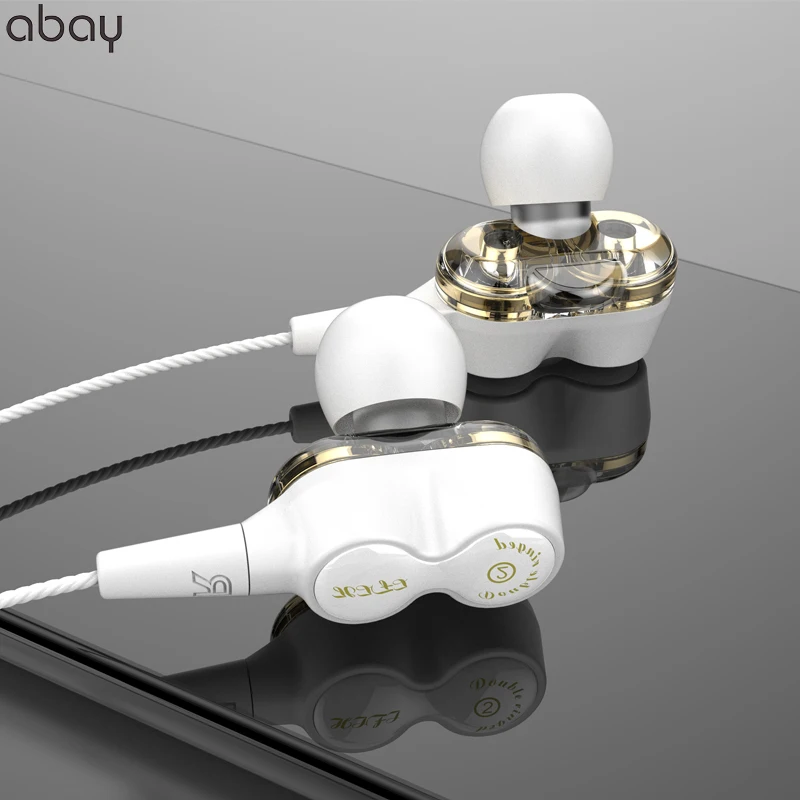 

LOPPO D12 Binaural 5.0 stereo double moving coil bass in-ear headset Noise reduction monitoring headset for both boys and girls