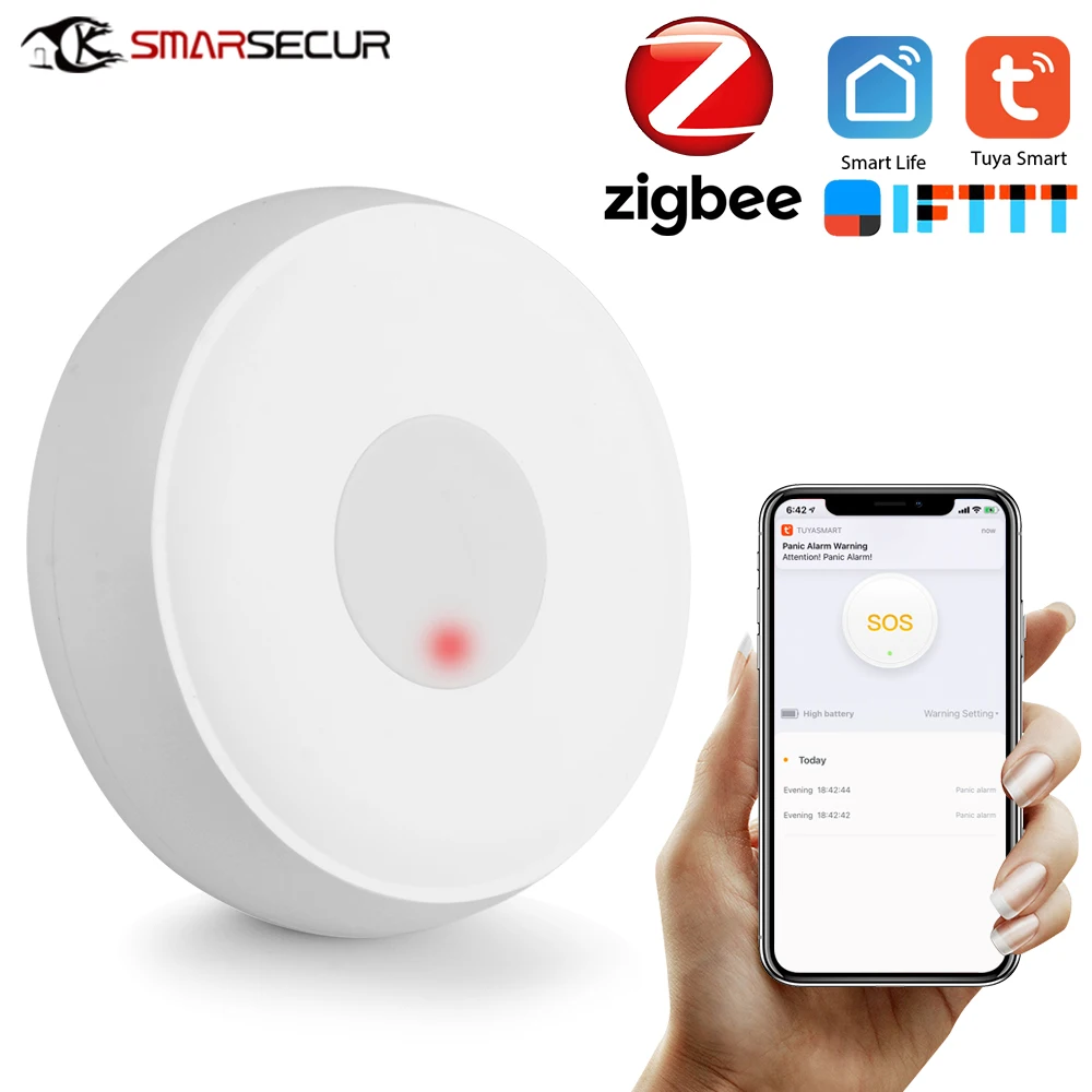 Zigbee Беспроводная SOS/Аварийная кнопка пейджер для осени сигнализация система