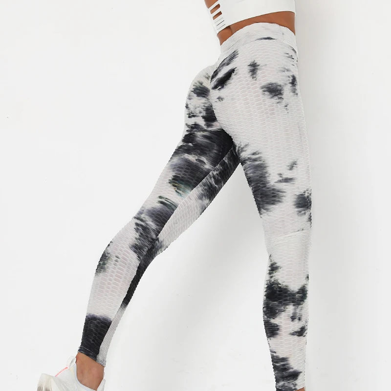 

Pleated Buttocks Yoga Pants High Waist Buttocks Anti-cellulite Texture Stretch Fitness Leggings