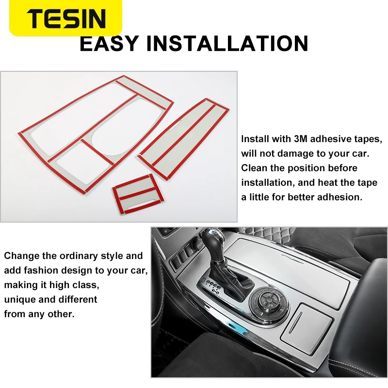 Декоративная рамка TESIN ABS для панели шестерни автомобиля наклейка на крышку