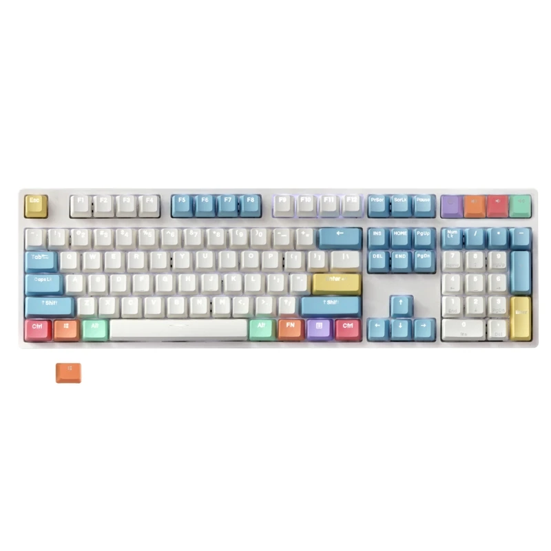 

108 Keys Colorful Chalk Design PBT Backlit Keycaps for cherry Mx Keyboard Keycap 203B