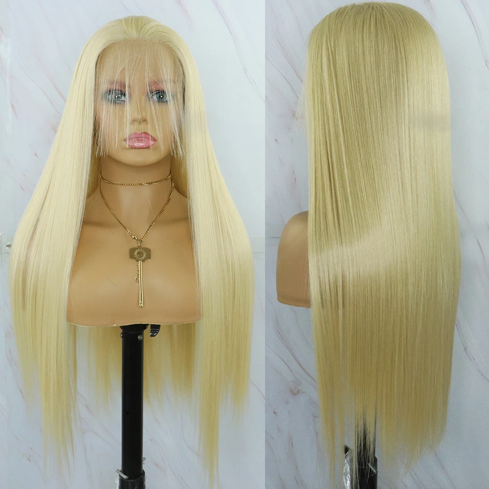 Beautiful Diary Silky Straight Heat Resistant Synthetic Lace Front Wig Pre Pluck Hairline 13x4 Blonde Lace Front Wig For Women