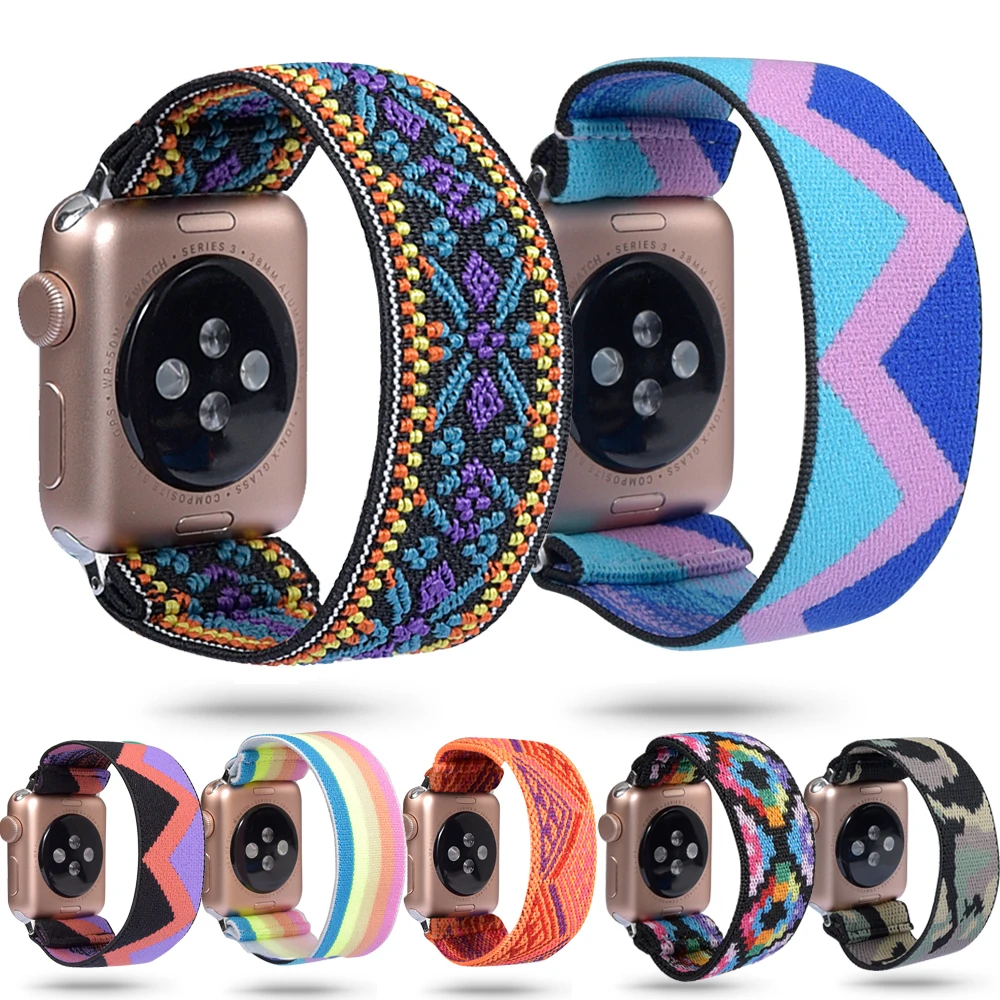 

Scrunchie Elastic Watch Band for Apple Watch 5 4 Band 38mm/40mm 42mm/44mm Casual Women Girls Strap Bracelet for iwatch 5 4 Women