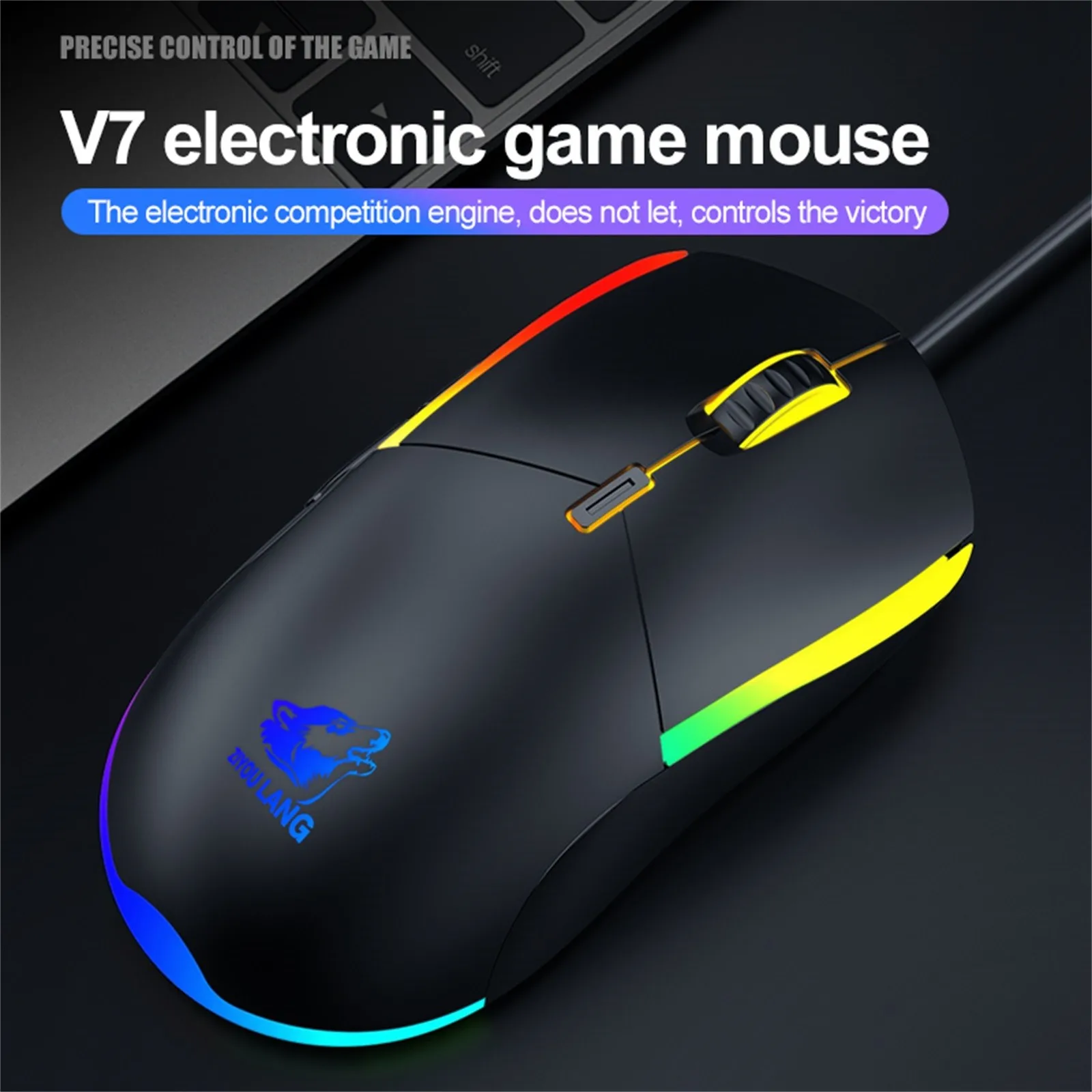 Игровая мышь с RGB-подсветкой 6 кнопок 2400 DPI | Компьютеры и офис