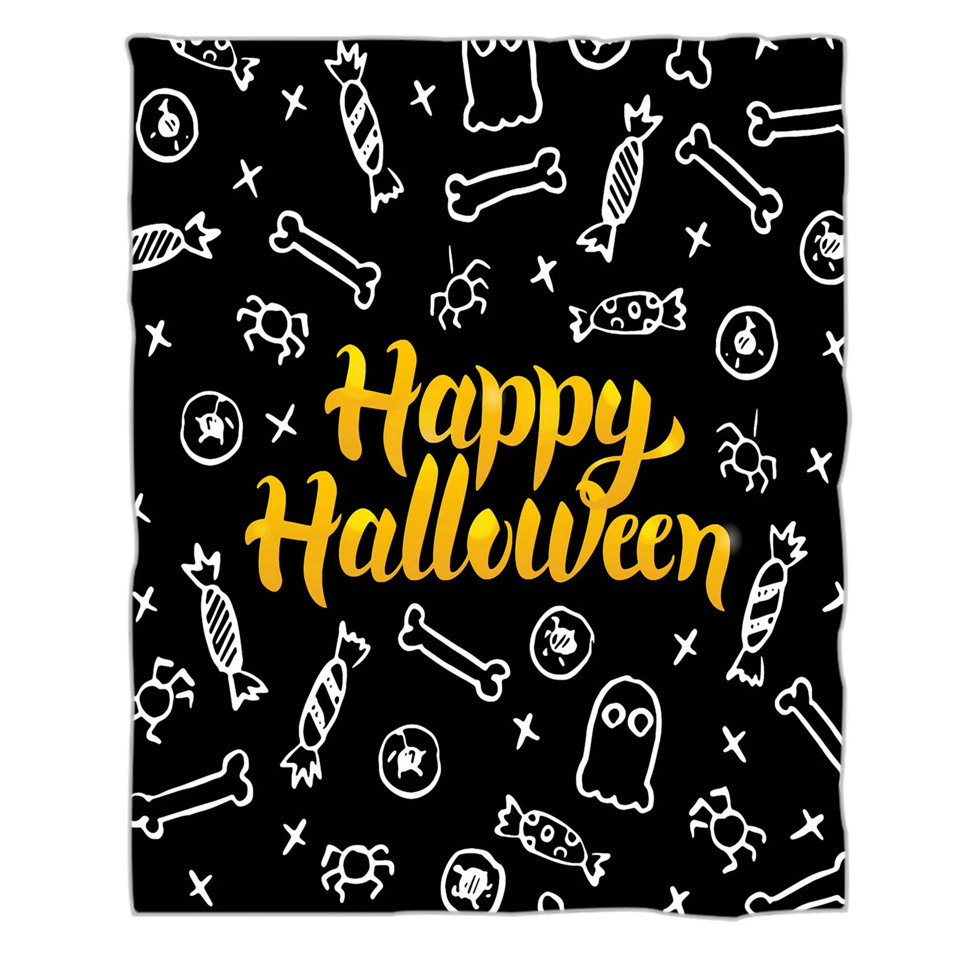 

Manta de Lana cálida supersuave para sala de estar, sofá cama con tema de lámpara de calabaza de terror, esponjosa, ligera y cóm