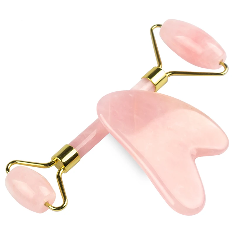 

Face Massage Jade Roller Rose Quartz Natural Stone Crystal Slimmer Lift Wrinkle Double Chin Remover Beauty Care Slimming Tools