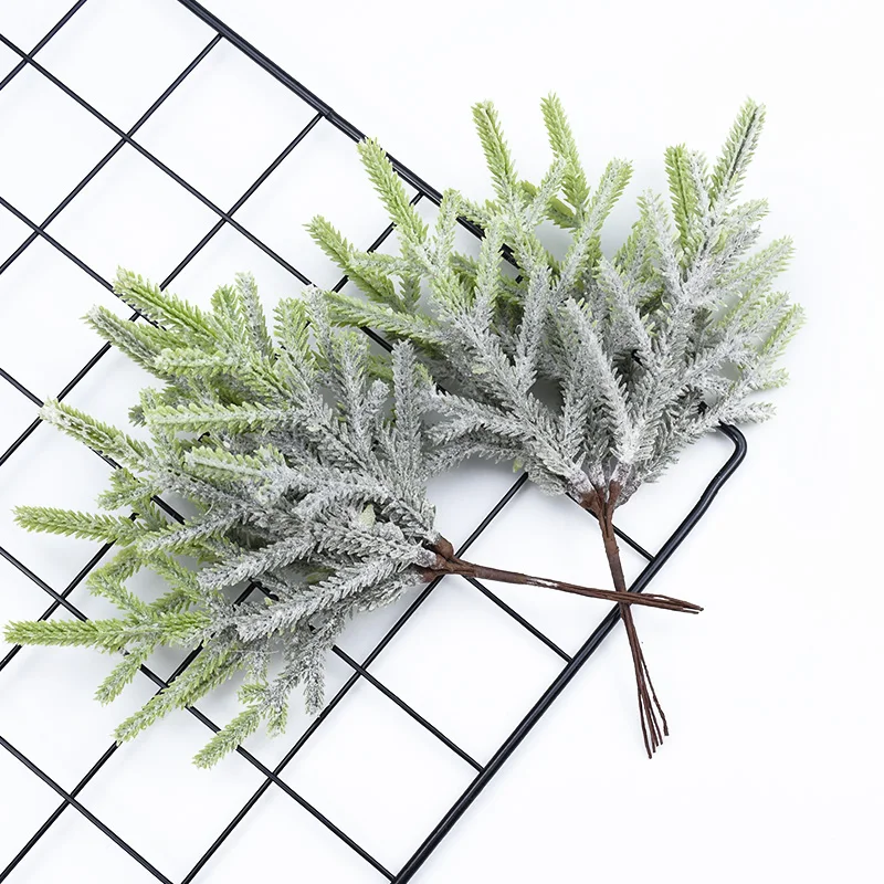 

6pcs Artificial Pine Vases Christmas Decorations for Home Wedding DIY Gifts Box Wreath Scrapbooking Plastic Fake Flowers Plants