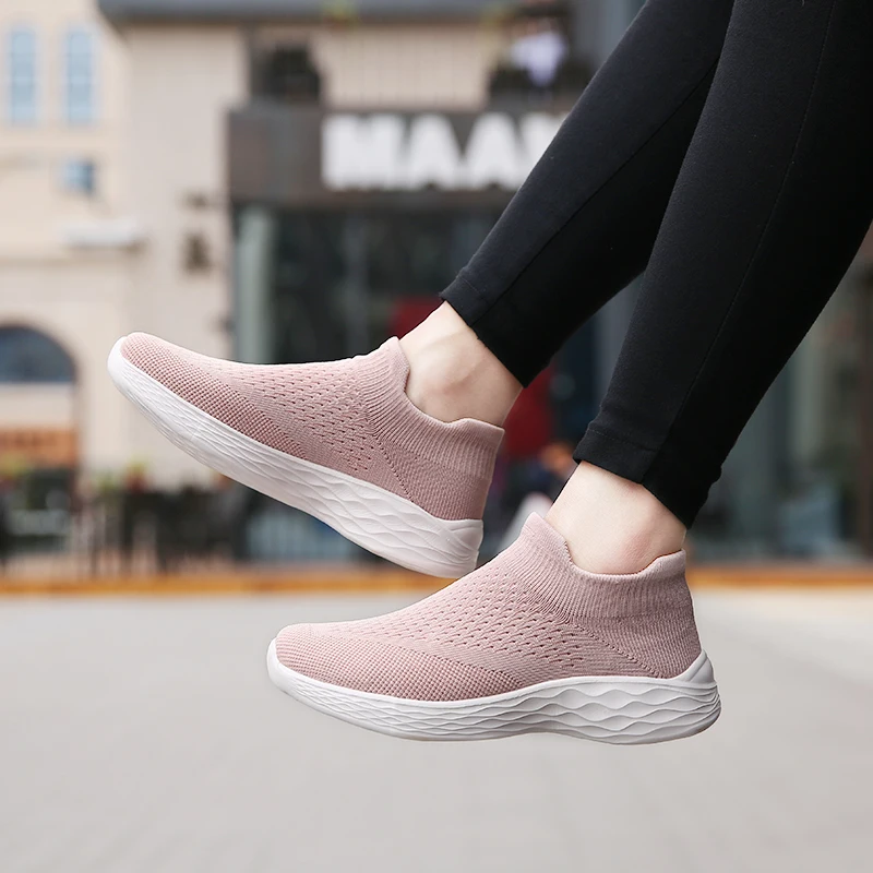 

Туфли-лоферы женские сетчатые на плоской подошве, дышащие удобные, сетчатые, повседневные носки, летние розовые, большие размеры 35-42