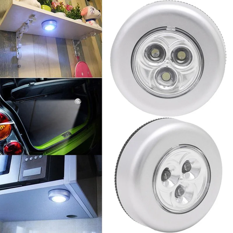 

Mini Touch Night Lights Battery Powered Wall Light Kitchen Cabinet Closet Self-Adhesive Energy Saving Wardrobe Lamp Car Ceiling