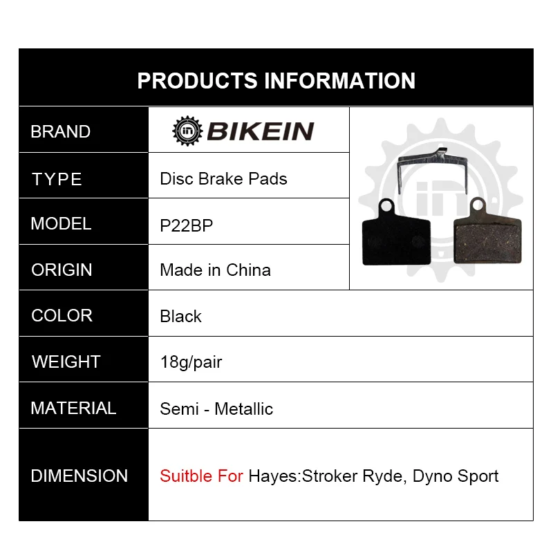 BIKEIN 4 пары (8 шт.) велосипедный дисковый тормоз колодки для Hayes Stroker Ryde Dyno Спорт