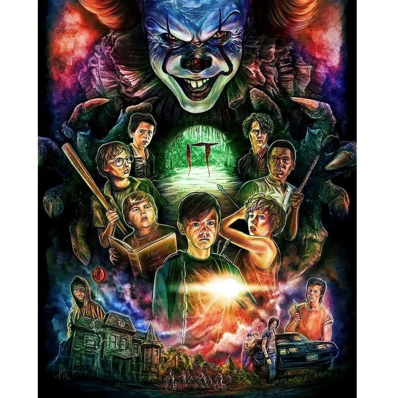 Картина из страз 5D сделай сам плакат фильма ужасов алмазная вышивка